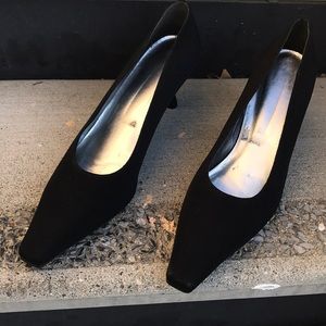 Black cloth shoes by Stewart Weitzman. Worn once.